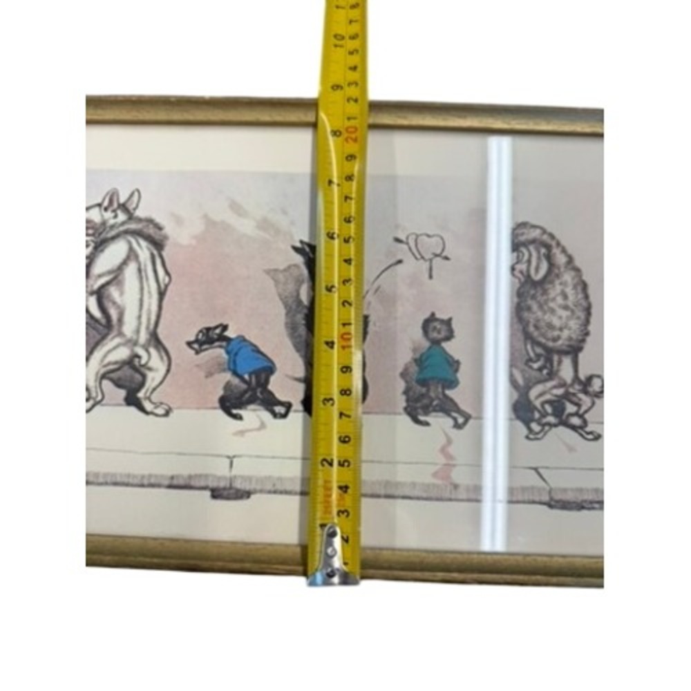 VTG Boris O'Klein Comme Nos Maitres Framed Print Dirty Dogs of Paris Art RARE - Picture 9 of 9